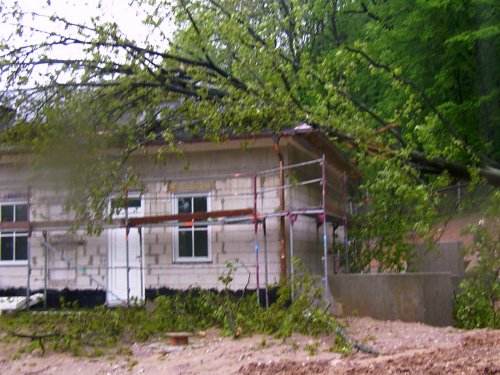 Baum stürzte auf Wohnhausneubau – beachtlicher Sachschaden entstand