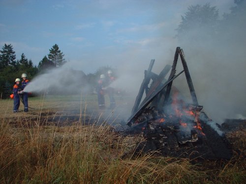 Heiße Einsatzübung der Jugendgruppe – echtes Feuer schnell gelöscht