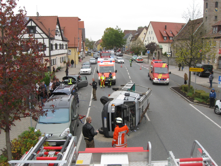 Verkehrsunfall auf B14 – Großer Sachschaden und Straßensperrung