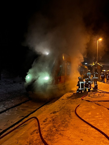 Heiß gelaufenes Radlager an Triebzug