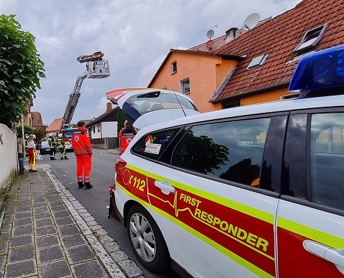 Drehleiterrettung aus Dachgeschoss